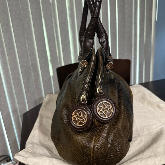 Antonio Malani Snake textured leather handbag/shoulder bag - Picture 3 of 14